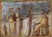 unknow artist Wall painting from Herculaneum showing in highly impres sionistic style the bringing of offerings to Dionysus Germany oil painting artist